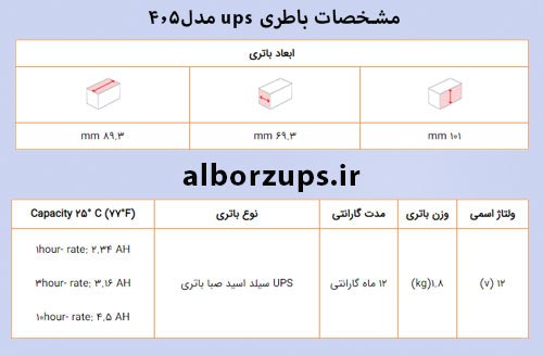 باطری یوپی اس 4.5 آمپر صبا